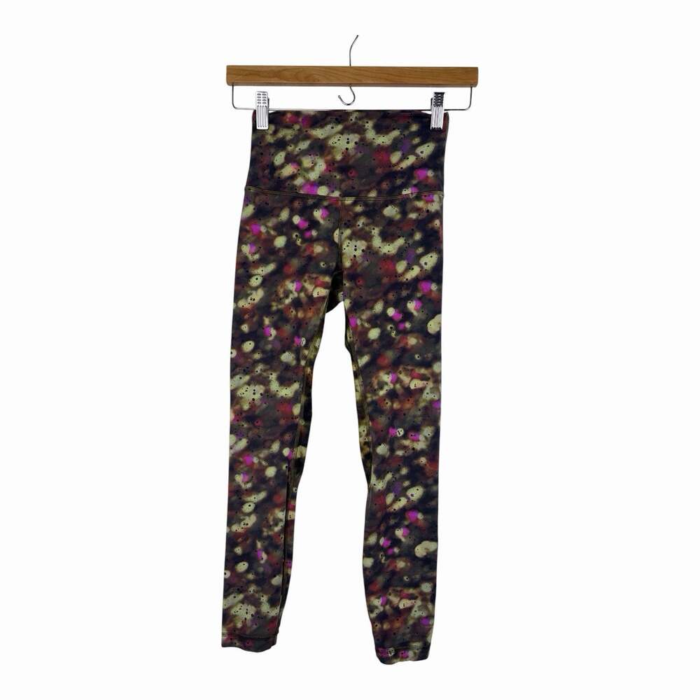 Lululemon Leggings Womens 4 High Rise Abstract Splatter Print Multicolor 25”